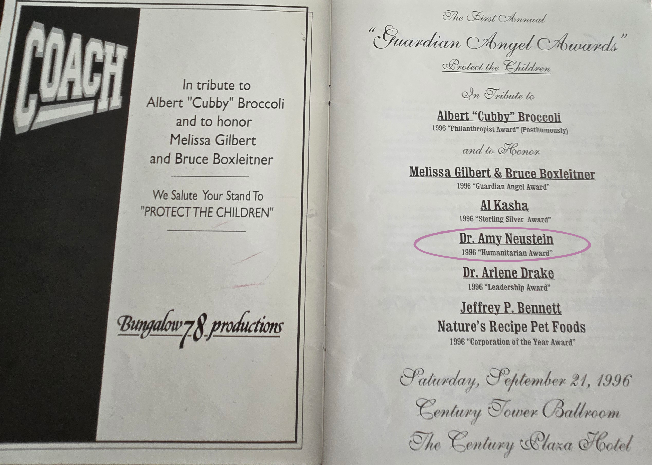 Tributes in the Award Magazine